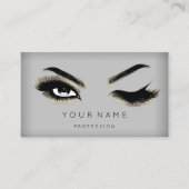 Carte De Visite Eyelash Brows Microbling QRCODE Logo Or Moderne (Devant)