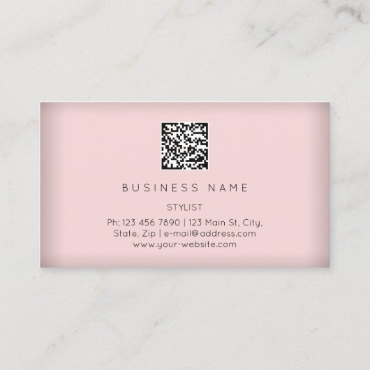 Carte De Visite Eyelash Brows Microbling QRCODE Logo Or rose (Dos)