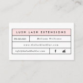 Carte De Visite Éyelash & Brows minimaliste moderne (Dos)