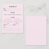 Carte De Visite Eyelash client d'extension Formulaire d'enregistre (Devant / Derrière)