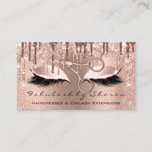 Carte De Visite Eyelash Coiffeur Styliste Ciseaux Rose Parties sci