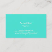 Carte De Visite Eyelash Extension Gold Script Moderne Turquoise (Dos)