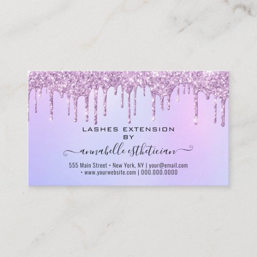 Carte De Visite Eyelash Extension Parties scintillant d'enseigneme (Devant)