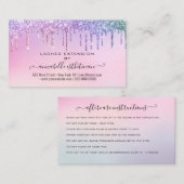 Carte De Visite Eyelash Extension Parties scintillant d'enseigneme (Devant / Derrière)