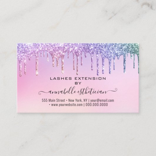 Carte De Visite Eyelash Extension Parties scintillant d'enseigneme (Devant)