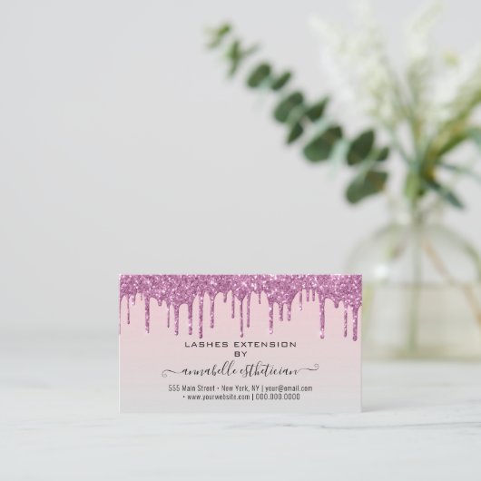 Carte De Visite Eyelash Extension Parties scintillant d'instructio (Debout devant)