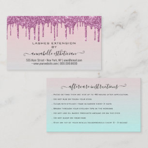 Carte De Visite Eyelash Extension Parties scintillant d'instructio