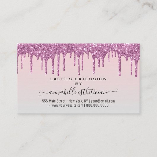 Carte De Visite Eyelash Extension Parties scintillant d'instructio (Devant)