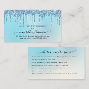 Carte De Visite Eyelash Extension Parties scintillant d'instructio