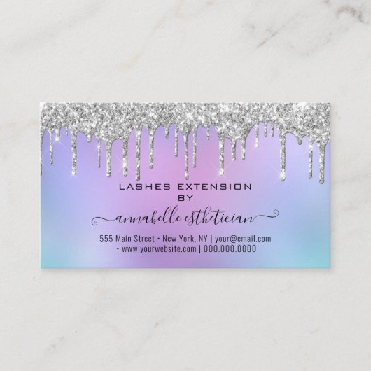 Carte De Visite Eyelash Extension Parties scintillant d'instructio (Devant)