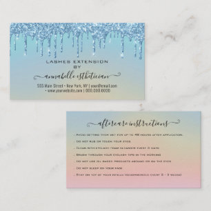Carte De Visite Eyelash Extension Parties scintillant d'instructio
