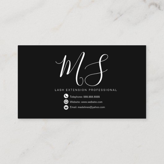Carte De Visite Eyelash Extensions Artiste Maquillage Artiste Trop (Dos)