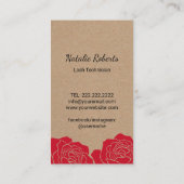 Carte De Visite Eyelash Extensions Beauté Floral Crâne Rustique (Dos)