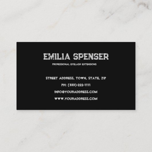 Carte De Visite Eyelash Extensions Dark Strokes Bold Drama Look (Dos)