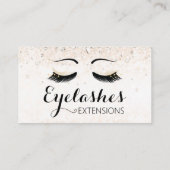 Carte De Visite Eyelash Extensions Étincelles et diamants Or (Dos)
