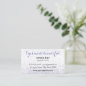 Carte De Visite Eyelash Extensions Étincelles et diamants pourpre (Debout devant)