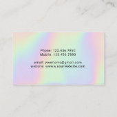 Carte De Visite Eyelash Extensions Holographique Typographie Barre (Dos)