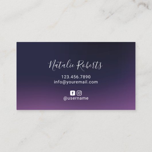 Carte De Visite Eyelash Extensions Lash Bar Élégant Profond Violet (Dos)