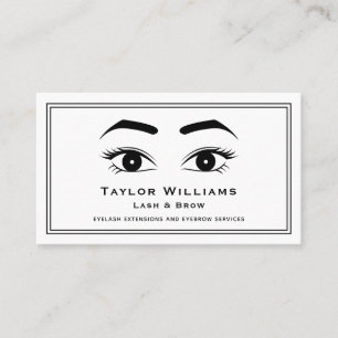 Carte De Visite Eyelash Extensions Lashes Brosses Yeux Noir Blanc