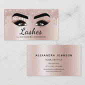 Carte De Visite Eyelash Extensions Lashes Parties scintillant Rose (Devant / Derrière)