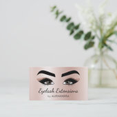 Carte De Visite Eyelash Extensions Lashes Parties scintillant Rose (Debout devant)