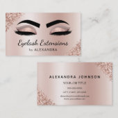 Carte De Visite Eyelash Extensions Lashes Parties scintillant Rose (Devant / Derrière)