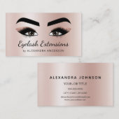 Carte De Visite Eyelash Extensions Lashes Parties scintillant Rose (Devant / Derrière)