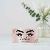 Carte De Visite Eyelash Extensions Lashes Parties scintillant Rose (Debout devant)