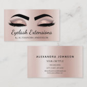 Carte De Visite Eyelash Extensions Lashes Parties scintillant Rose (Devant / Derrière)