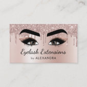 Carte De Visite Eyelash Extensions Lashes Parties scintillant Rose (Devant)