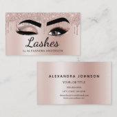 Carte De Visite Eyelash Extensions Lashes Parties scintillant Rose (Devant / Derrière)