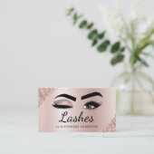 Carte De Visite Eyelash Extensions Lashes Parties scintillant Rose (Debout devant)