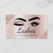 Carte De Visite Eyelash Extensions Lashes Parties scintillant Rose (Devant)