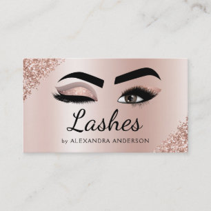 Carte De Visite Eyelash Extensions Lashes Parties scintillant Rose
