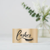 Carte De Visite Eyelash Extensions Lashes Typographie Gold Salon (Debout devant)