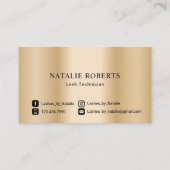 Carte De Visite Eyelash Extensions Lashes Typographie Gold Salon (Dos)