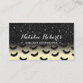 Carte De Visite Eyelash Extensions Lumineuse Jaune Black Lash Salo (Devant)