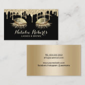 Carte De Visite Eyelash Extensions Maquillage Artiste Drives Or Mo (Devant / Derrière)