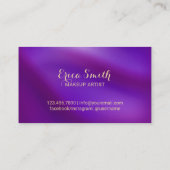 Carte De Visite Eyelash Extensions Maquillage Artiste Gold & Purpl (Dos)