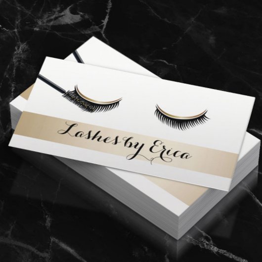 Carte De Visite Eyelash Extensions Maquillage Artiste Or Bande