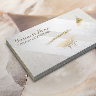 Carte De Visite Eyelash Extensions maquillage moderne argent géomé