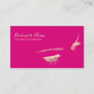 Carte De Visite Eyelash Extensions Maquillage rose chaud