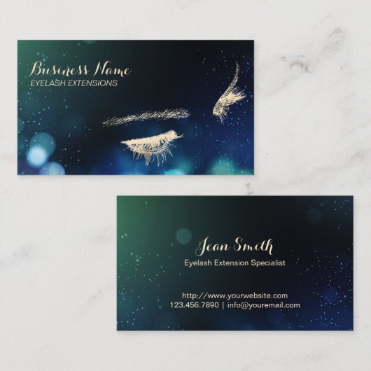 Carte De Visite Eyelash Extensions Moderne Éclairage Élégant (Devant / Derrière)