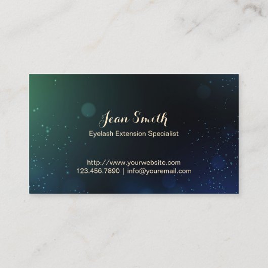 Carte De Visite Eyelash Extensions Moderne Éclairage Élégant (Dos)
