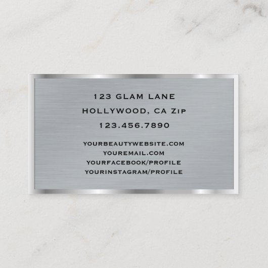 Carte De Visite Eyelash Extensions Parties scintillant maquillage  (Dos)