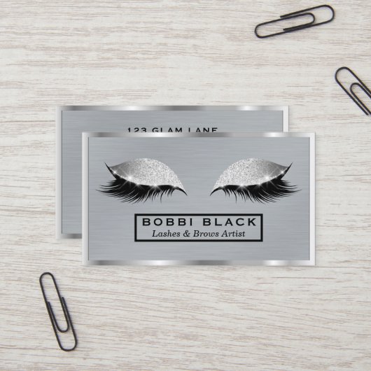 Carte De Visite Eyelash Extensions Parties scintillant maquillage (Devant/Arrière en situation)