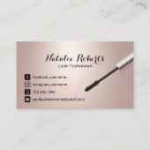 Carte De Visite Eyelash Extensions Rose Gold Lashed Beauté Salon (Dos)