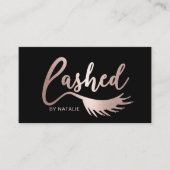 Carte De Visite Eyelash Extensions Rose Gold Lashed Beauté Salon (Devant)
