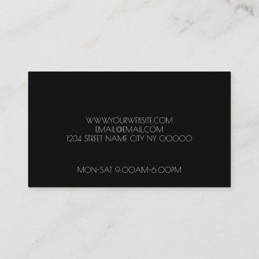 Carte De Visite Eyelash Extensions Salon  (Dos)