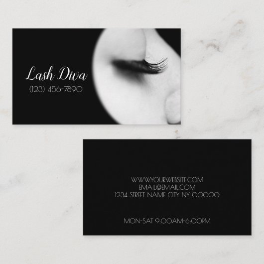 Carte De Visite Eyelash Extensions Salon  (Devant / Derrière)